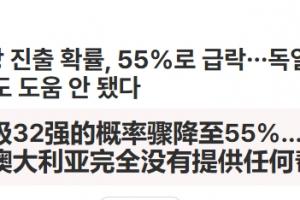 韩媒暴走：德国、日本、袋鼠没有任何帮助，韩国晋级概率仅剩55%-sy