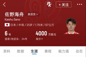 身价4000万欧！25岁佐野海舟效力于德甲美因茨，上赛季48场2球4助